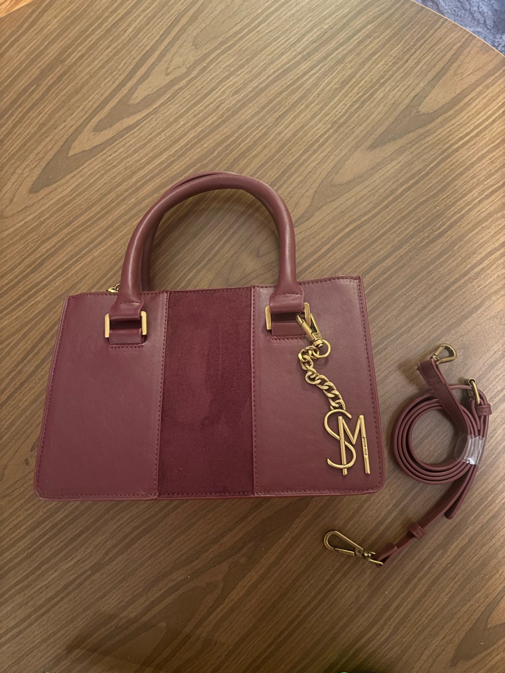 NWoT - Steve Madden - Monogram Burgundy Women’s Satchel Bag